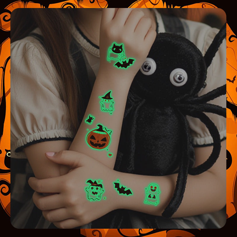 Glow-in-the-Dark Colorful Tattoo Stickers for Halloween & Parties