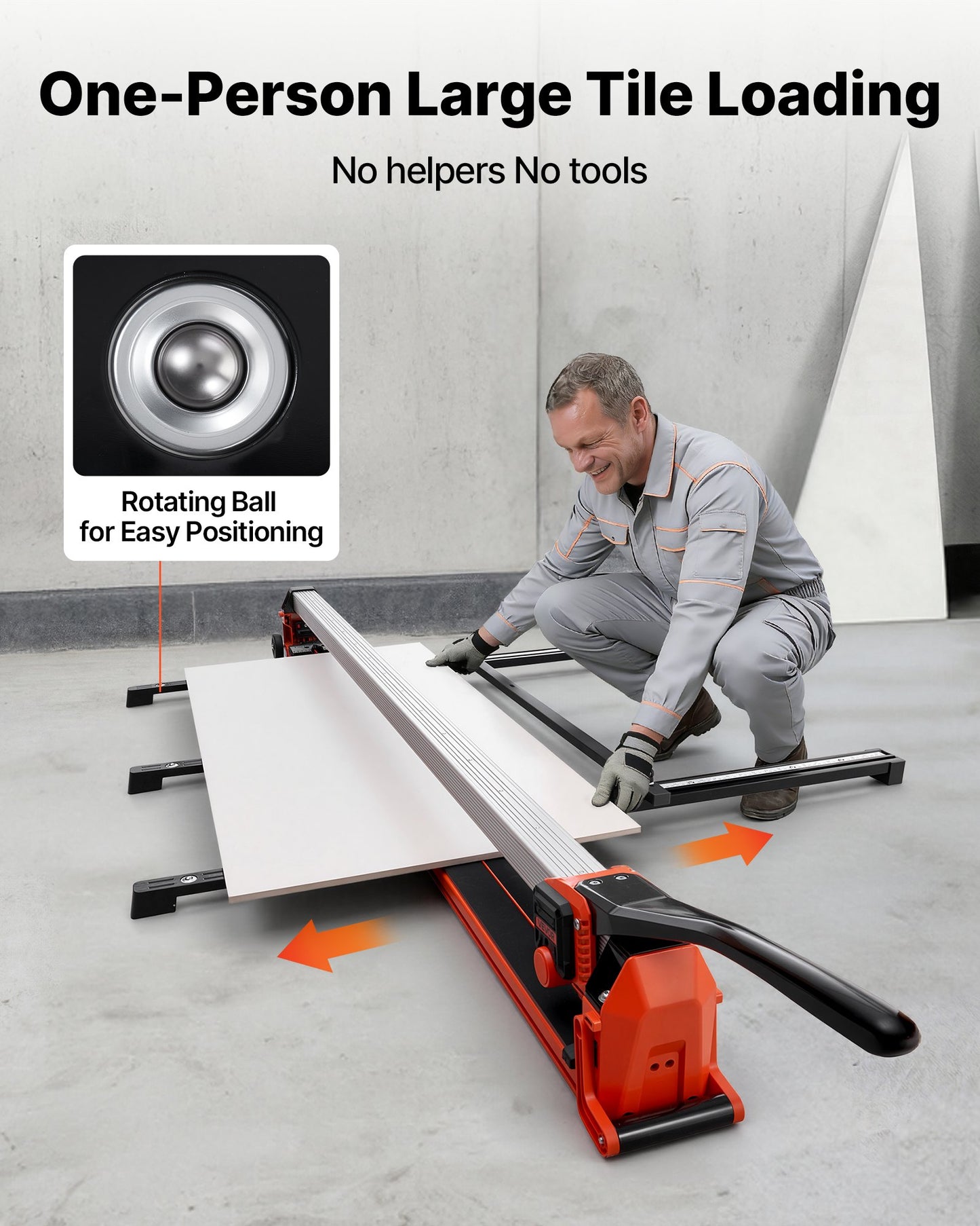 63-Inch Manual Tile Cutter with Upgraded Rail & Dual Wheels for Ceramic, Floor & Wall Tiles