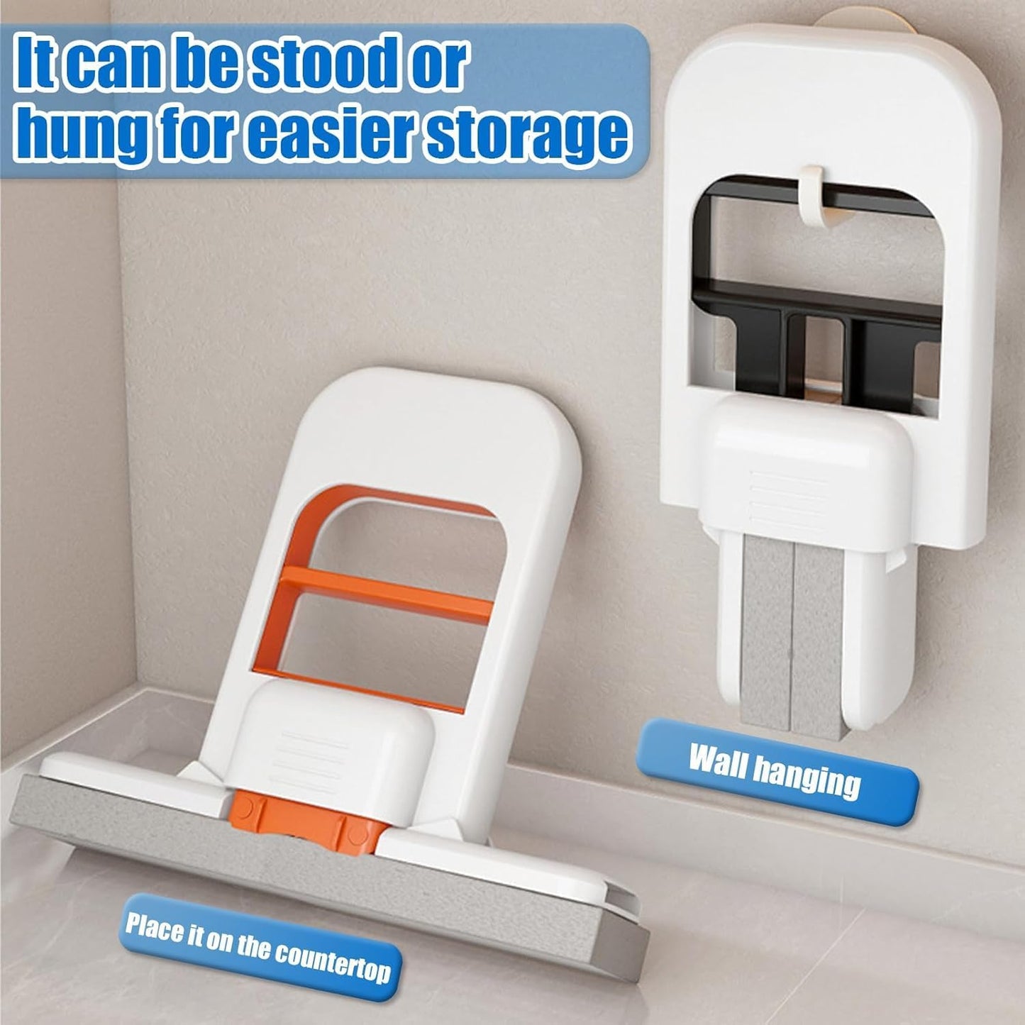 Foldable Water Absorbing Sponge Mop for Bathroom Kitchen Car Cleaning - Multi-Scene, Scratch-Free