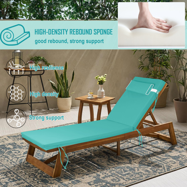 Waterproof Outdoor Chaise Lounge Cushion - 72x21x3 Inches