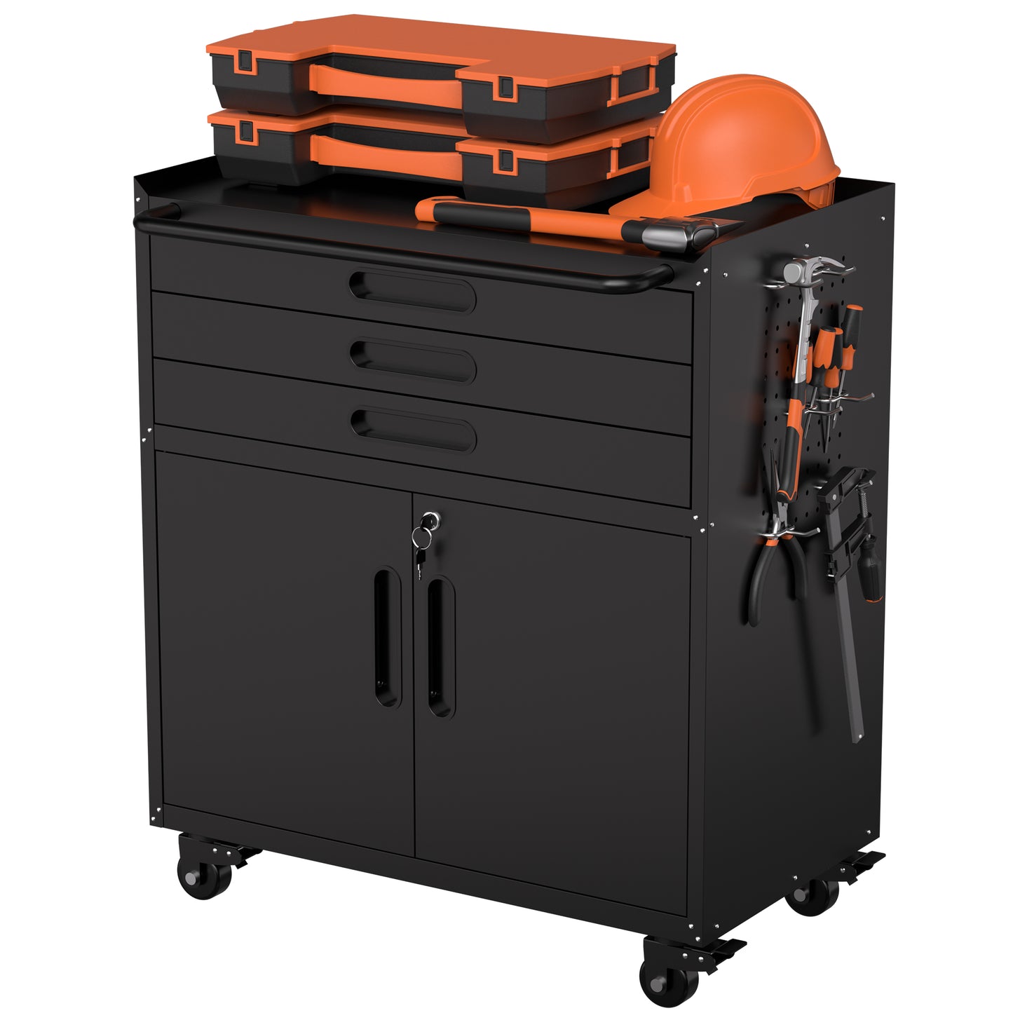 34.3 Rolling Metal Tool Cabinet - Heavy Duty Garage Storage With
