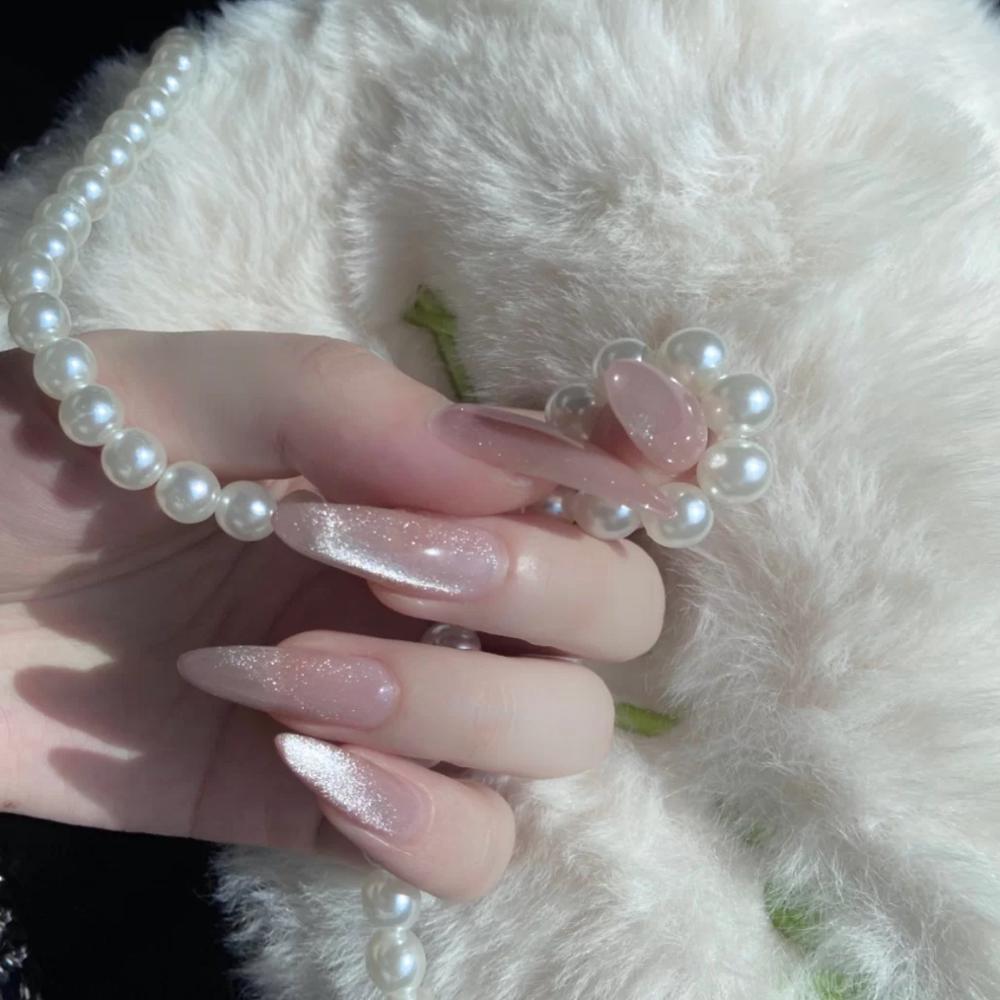 Crystal Nail Art Kit with 24 Pieces and Glue - Long Crystal Nails