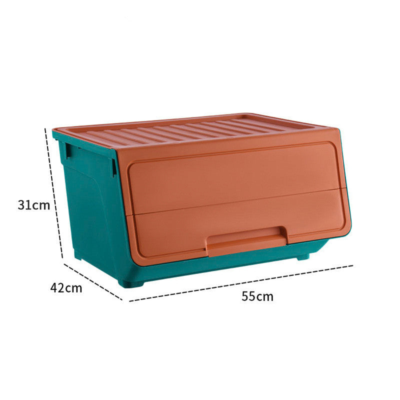 Multi-Style Plastic Storage Box Set with Flip Lid for Kitchen & Home Organization