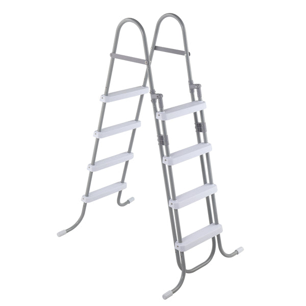 52-Inch Pool Ladder with 4 Steps, Iron Grey Frame and White Safety Steps