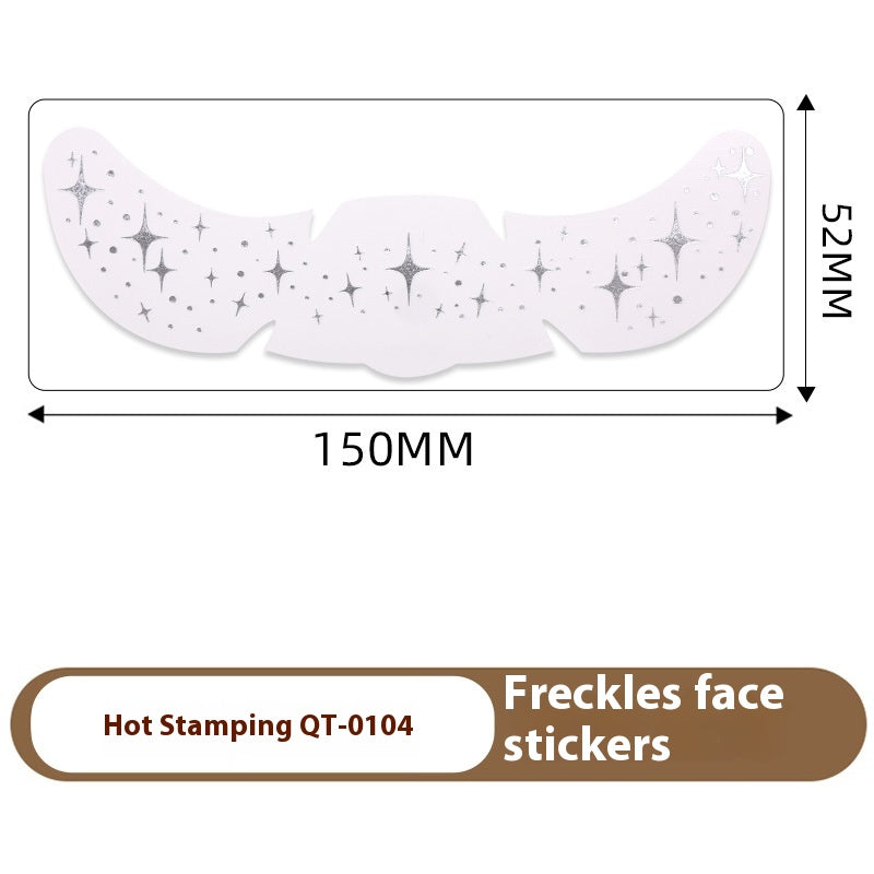Freckle Tattoo Stickers Gold and Silver - Facial Skin Decor, 150x52mm, 1 or 6 Pcs
