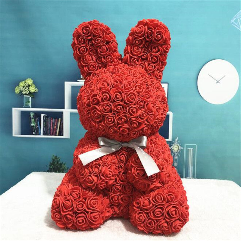 45cm Romantic Rose Bunny Decoration for Valentine's Day Wedding Engagement Party