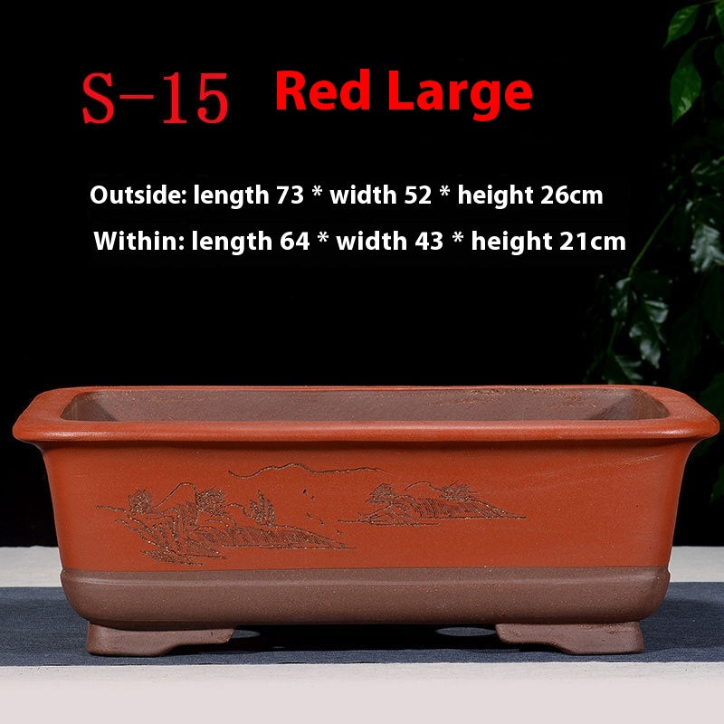 Rectangular Non-Porous Rockery for Bonsai Trees Garden Decor