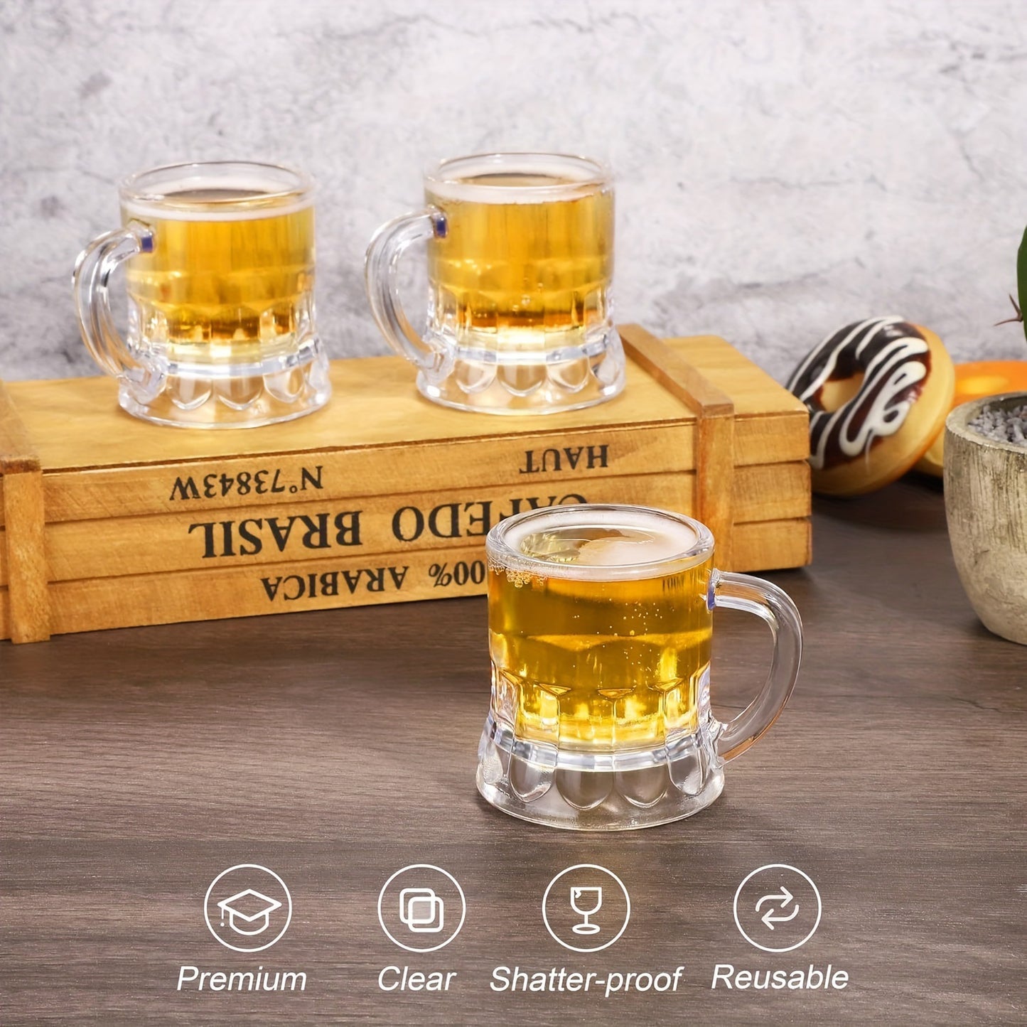 Mini Wine Glass with Handle - 30ml & 60ml Drinkware Set, Modern Style