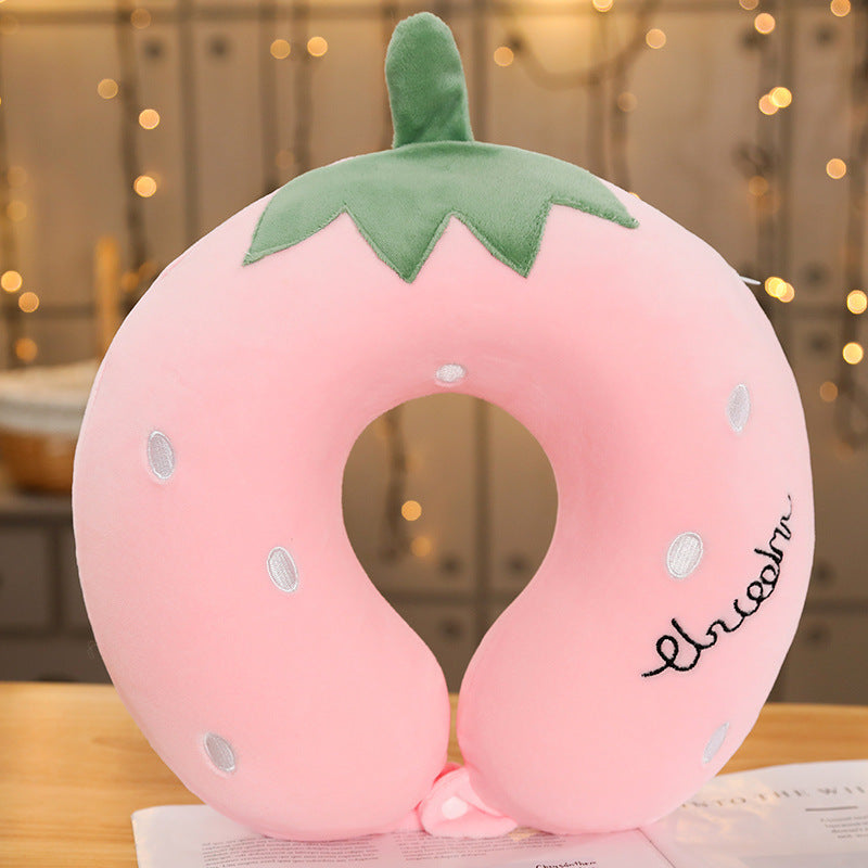 Cartoon Memory Cotton U-Shaped Cervical Pillow - Adjustable Colors