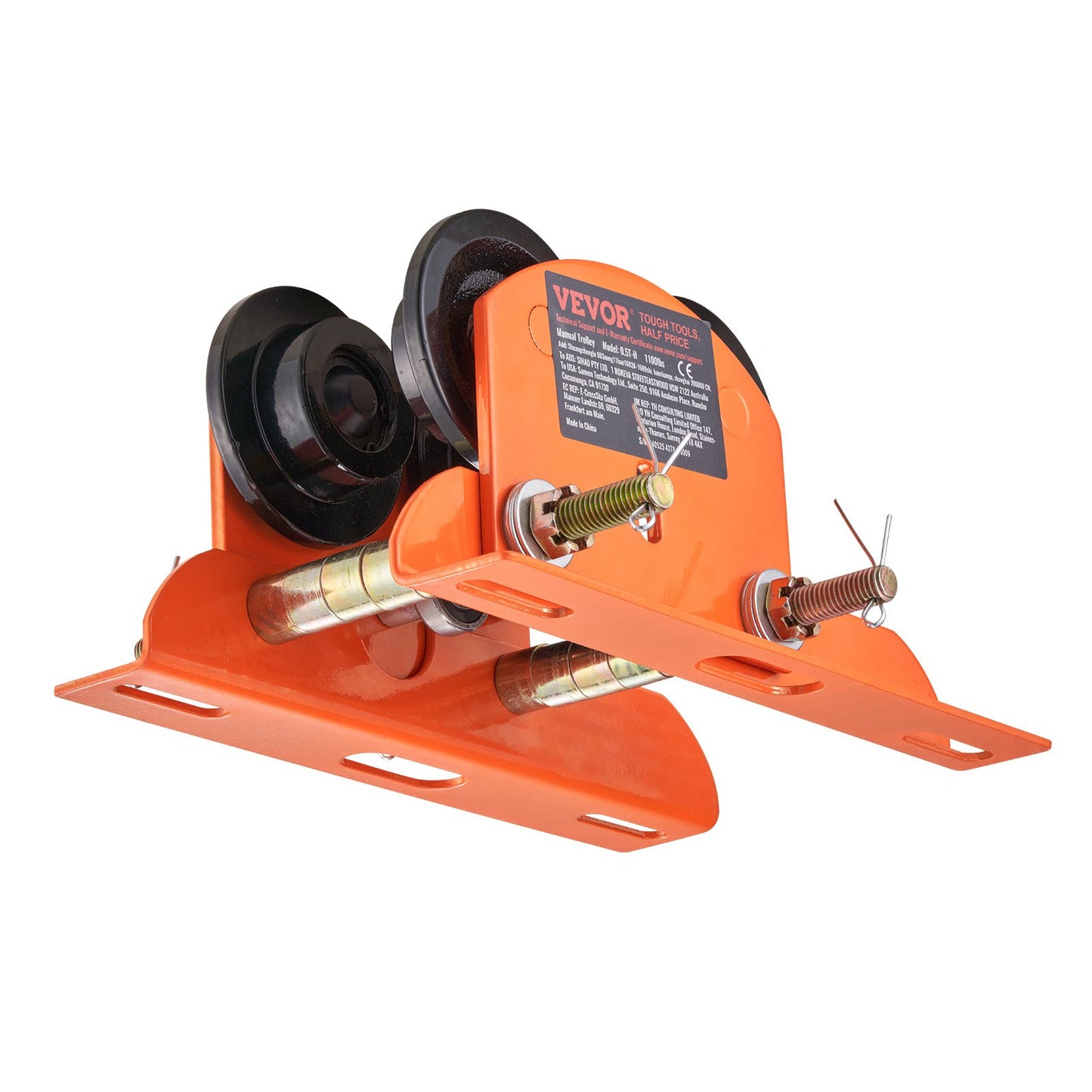 Electric Hoist Manual Trolley with Adjustable Width 1100 Lb Capacity for I-Beam Lifting