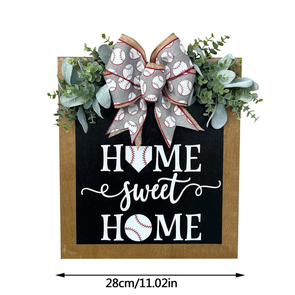 Front Door Summer Decoration Garland - Baseball Floral Wreath for Home & Garden