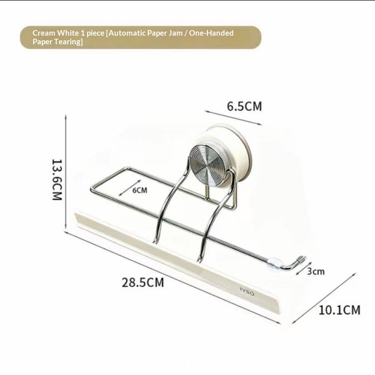 Punch-Free Kitchen Paper Towel Holder - Suction Cup Wall Mount, No Drilling