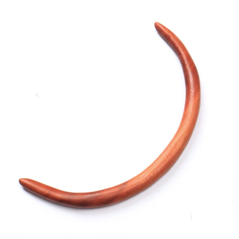 Wooden Hairpin Retro Crescent Moon Barrette Updo Hair Clip