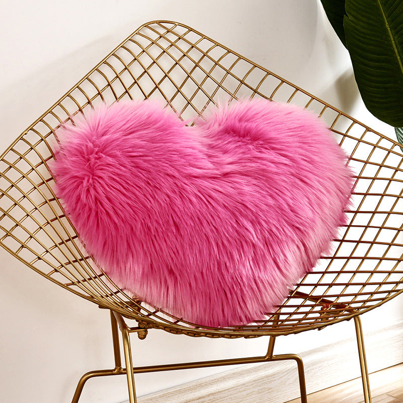 Heart Shaped Plush Cushion Cover European Style All Colors 40x50cm