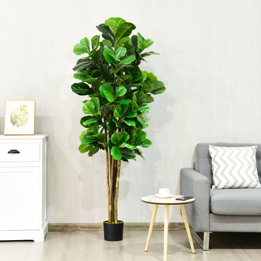 6-Foot Artificial Fiddle Leaf Fig Tree - Green