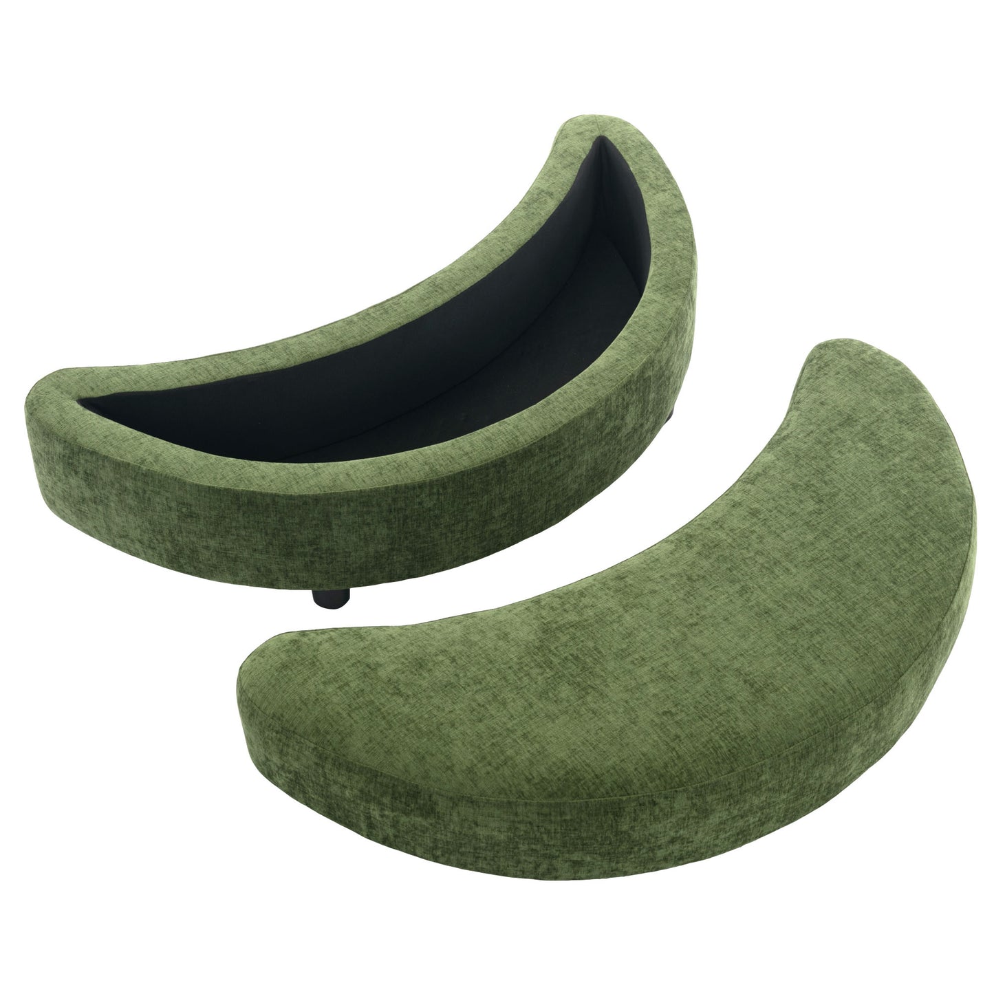 360° Swivel Accent Barrel Chair with Storage Ottoman & 4 Pillows - Green