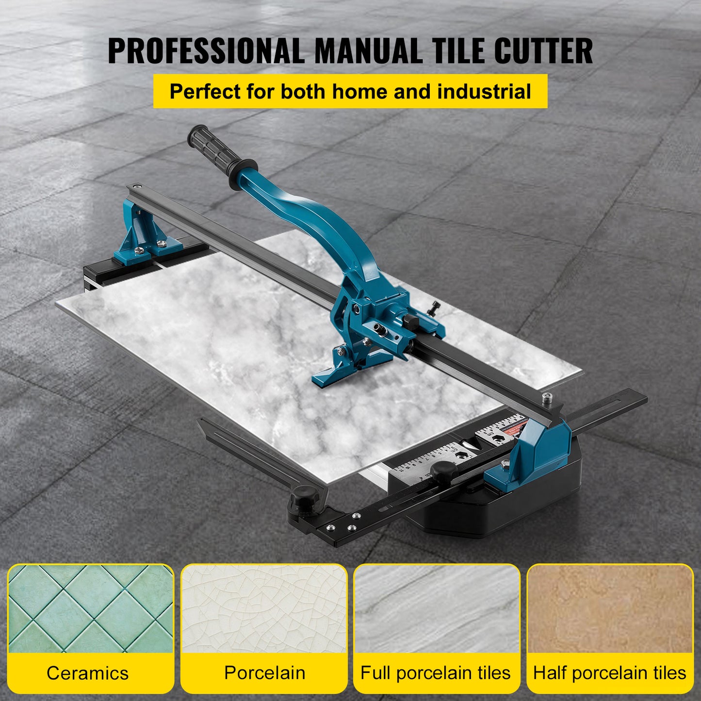 24 Inch Manual Tile Cutter for Porcelain & Ceramic Tiles with Tungsten Wheel