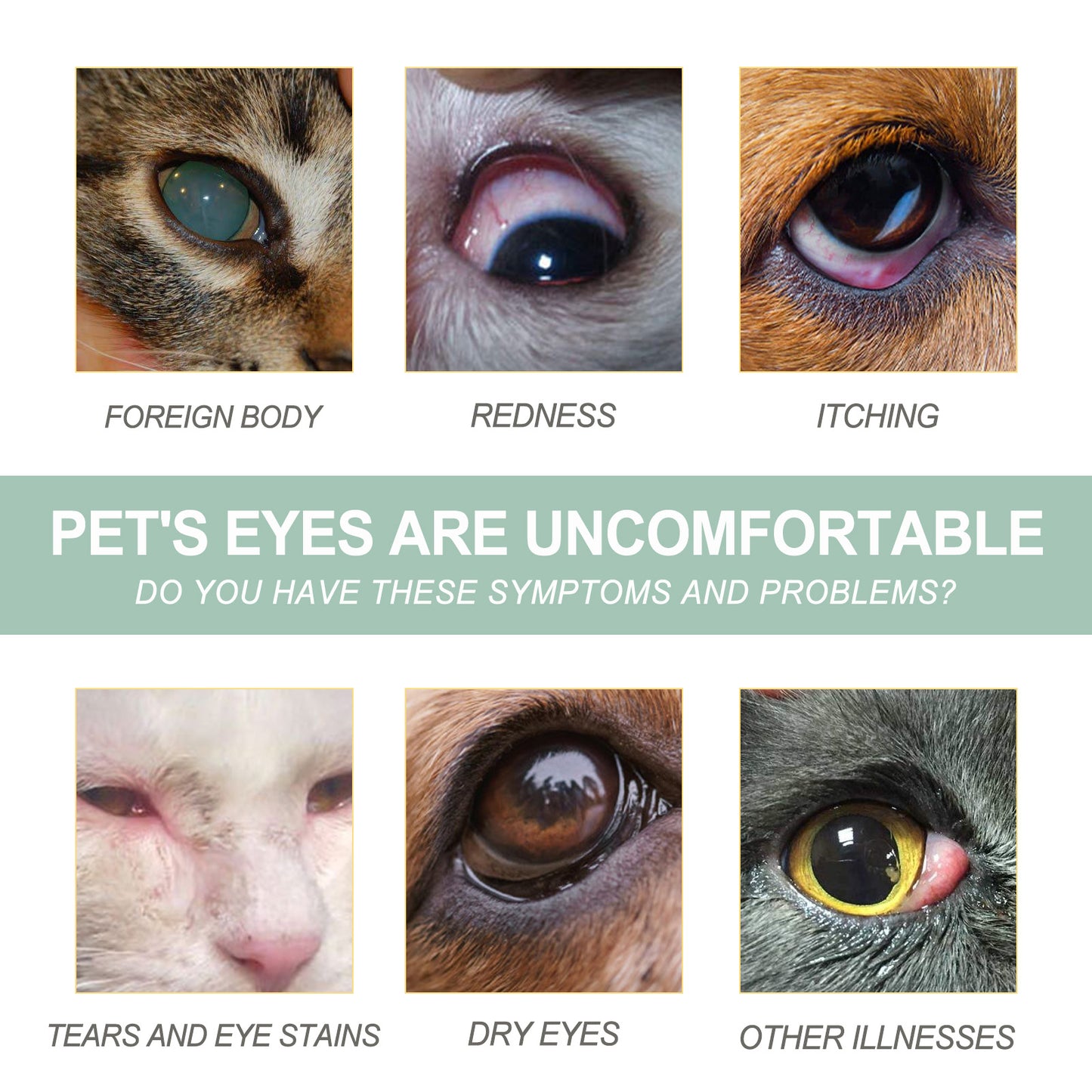 Pet Eye Drops for Dogs & Cats - Gentle Tear Stain & Eye Cleaner 100ml
