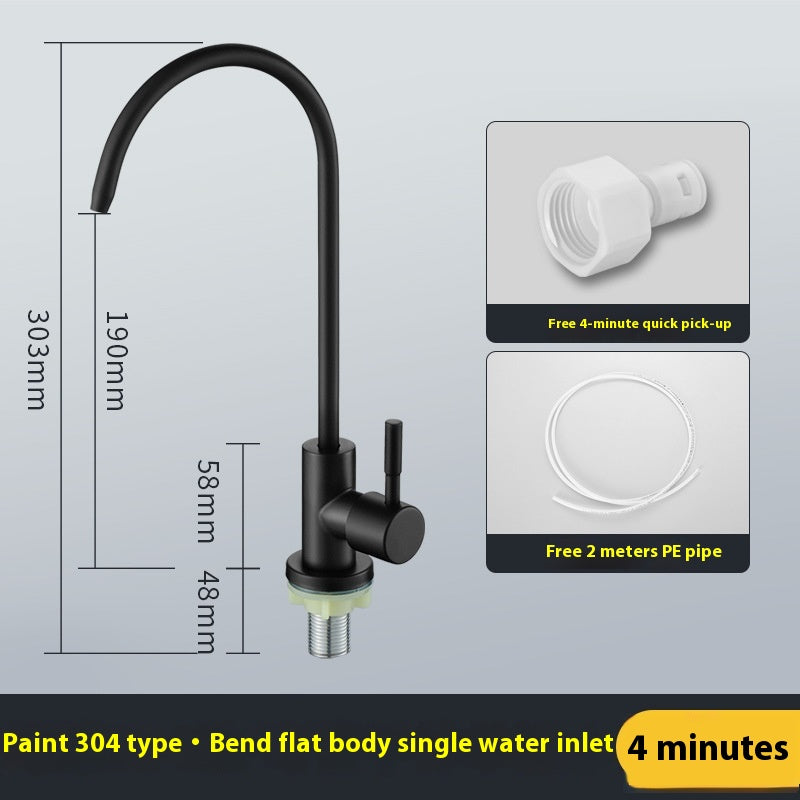 Kitchen Faucet Stainless Steel Modern Sink Tap Black Finish