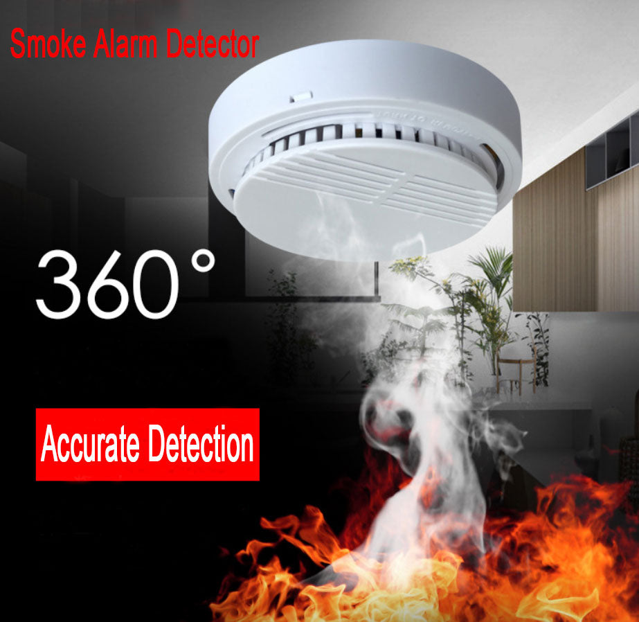 Smoke Detector Alarm with Photoelectric Sensor - White