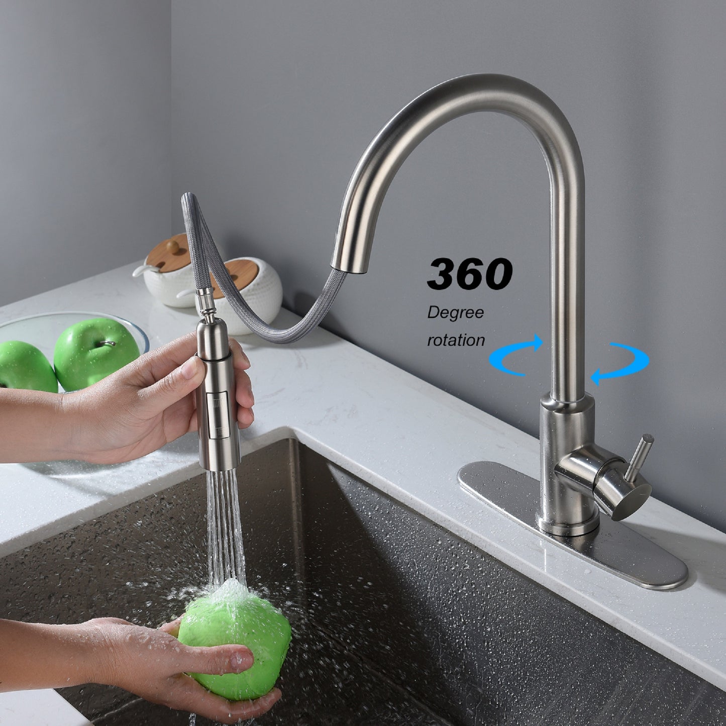 Touch Kitchen Faucet with Pull Down Sprayer - Brushed Nickel