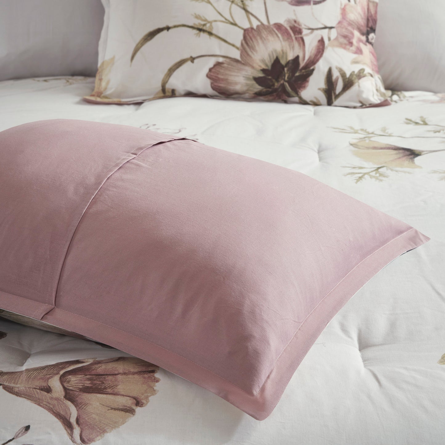 8 Piece Cotton Printed Comforter Set Blush Cal King