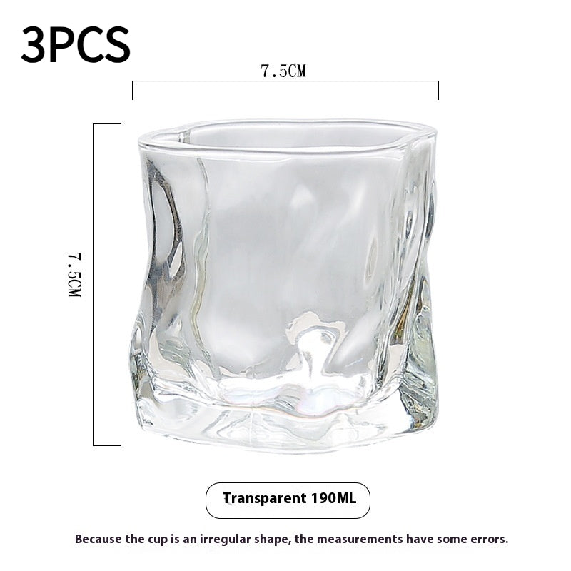 Transparent Twisted Glass Cup Minimalist Drinkware for Home & Kitchen