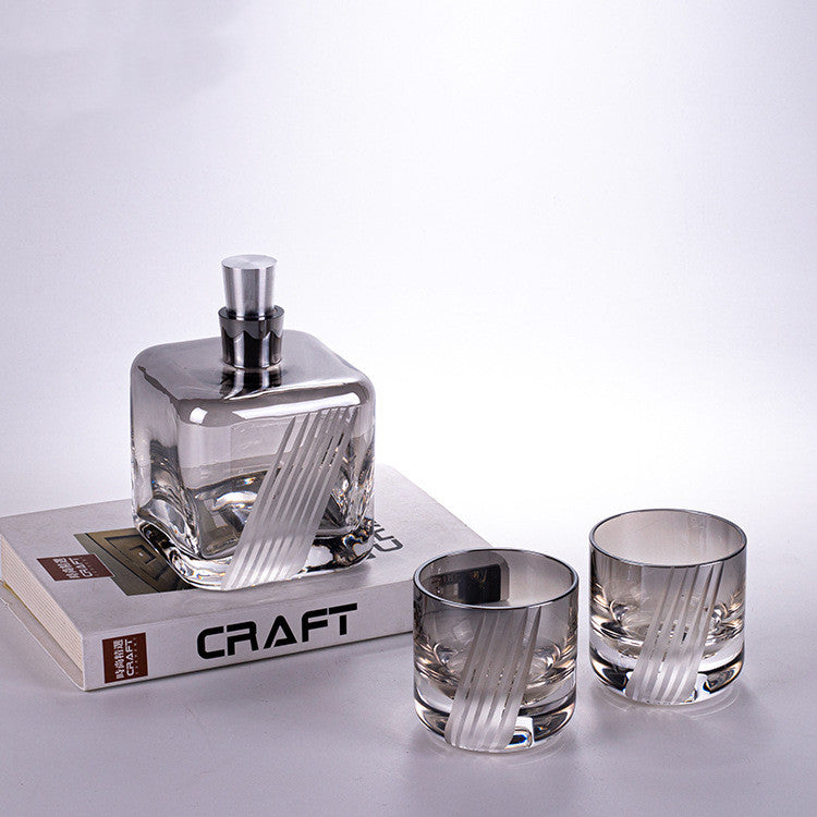 High-End Art Glass Wine Cup and Pot Set - Retro Style Drinkware