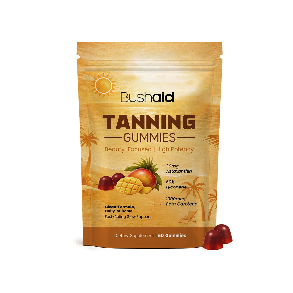 Vitamin C & E Gummies Supplement - 60 Soft Chews for Immunity & Skin Health