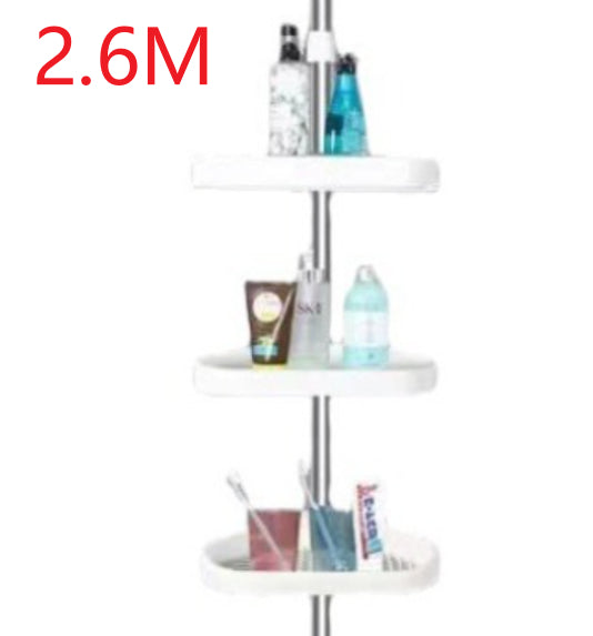 Telescoping Bathroom Storage Rack Punch Free Stainless Steel 3 Layers