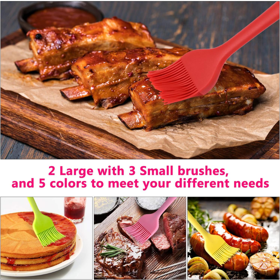 Multicolor Silicone Basting & Pastry Brush Set - 5 Pack