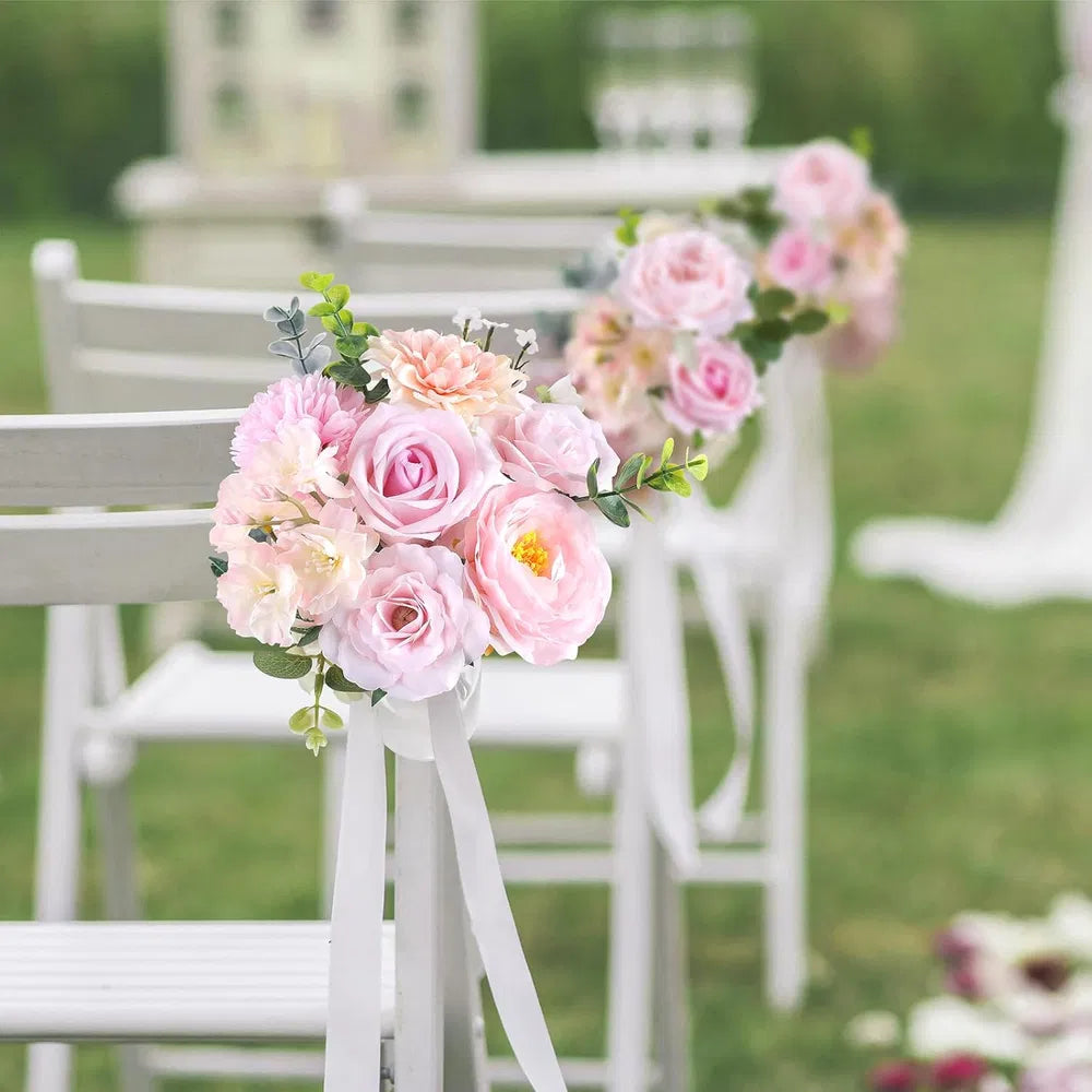 Artificial Pink Roses Flowers Set - DIY Wedding & Home Decor