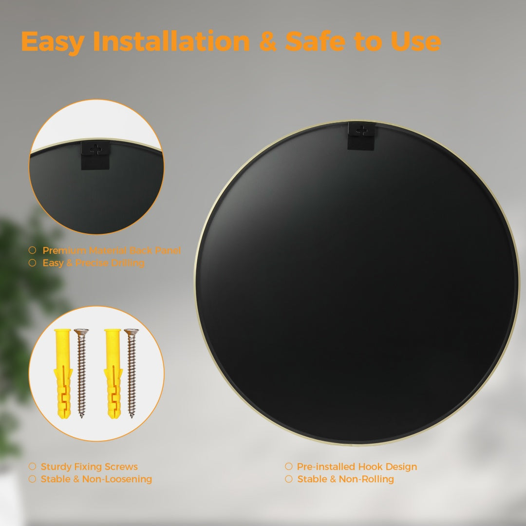 Round Wall Mirror, Bathroom Mirrors For Over Sink, Circle Mirror