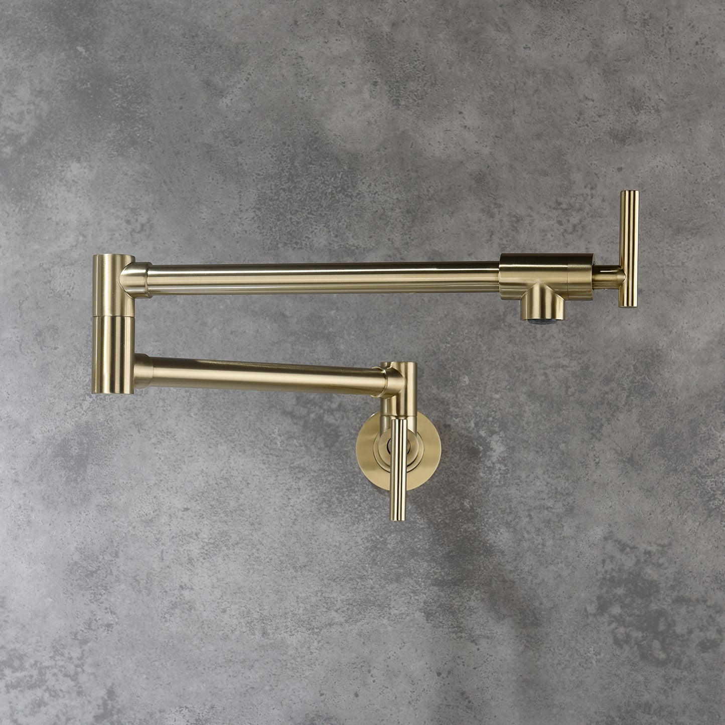 Wall-Mount Folding Faucet - Brushed Gold Brass Pot Filler