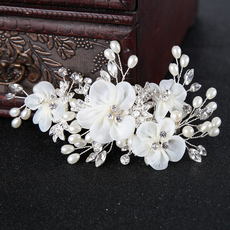 Elegant White Shell Pearl Crystal Hairpin for Wedding & Bridal Hair Accessory