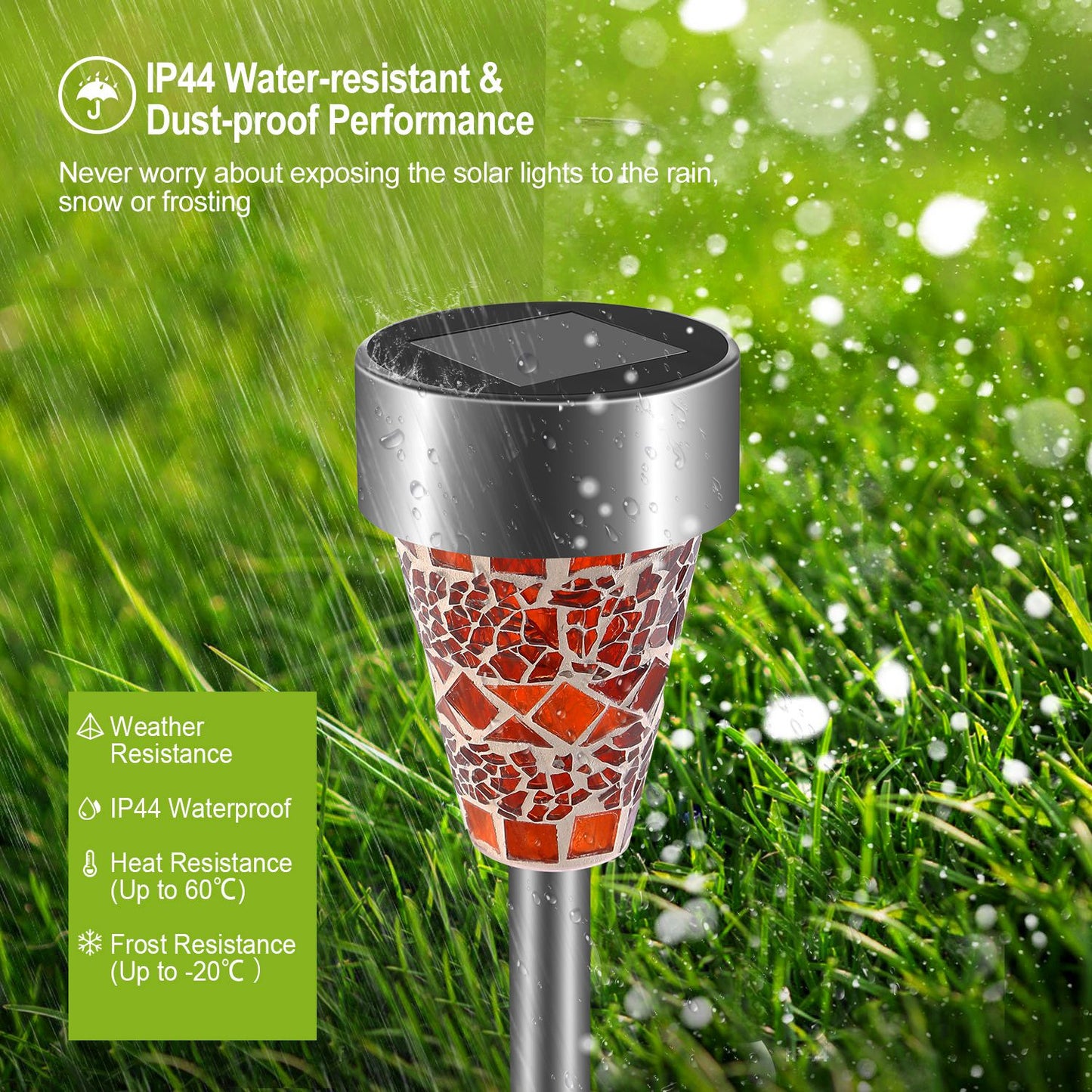 6-Pack Solar Pathway Lights Waterproof Garden Driveway Walkway Decor