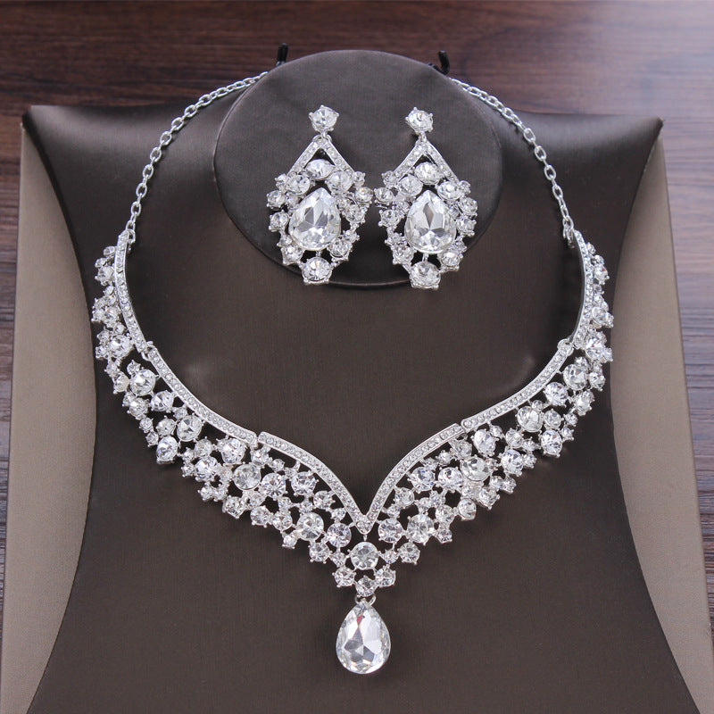 Bridal Crown Headdress with Necklace & Earrings Set