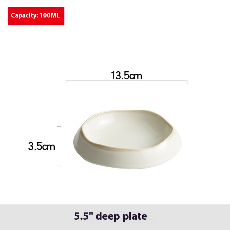 Deep Dinner Plate Set - Creative Western Style Porcelain Dinnerware