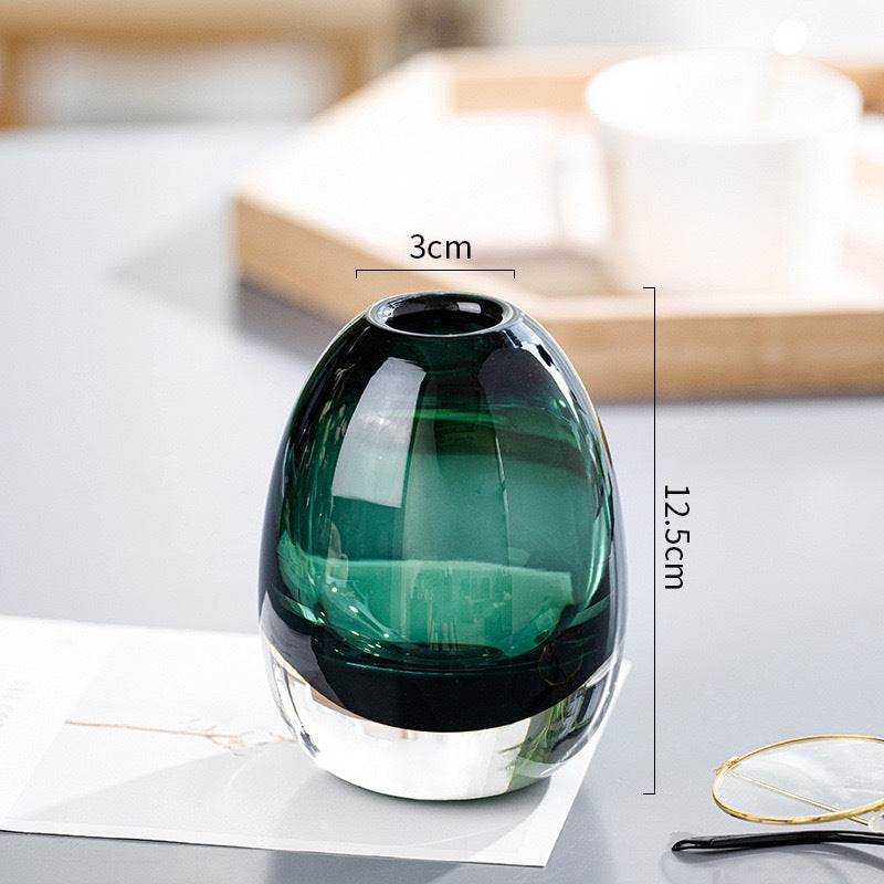 Round Glass Vase Decorative Ornament for Home & Garden