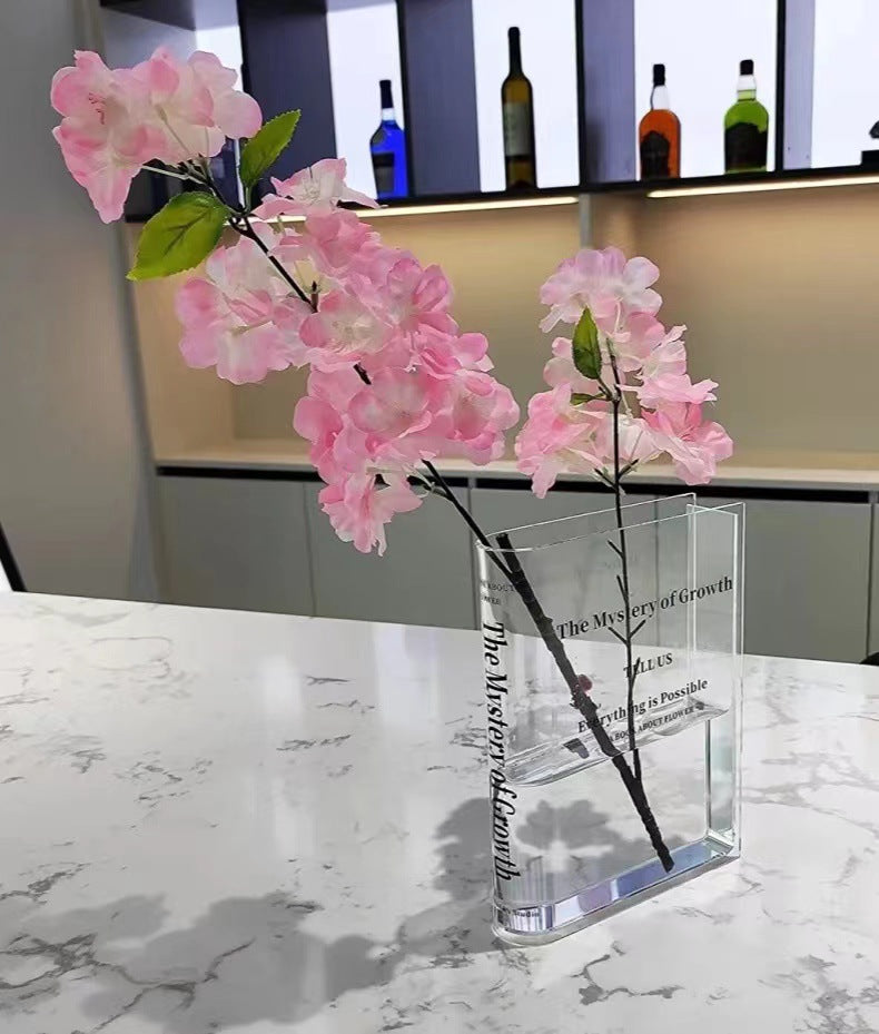 Acrylic Book-Shaped Flower Box Transparent Acrylic Home Decor