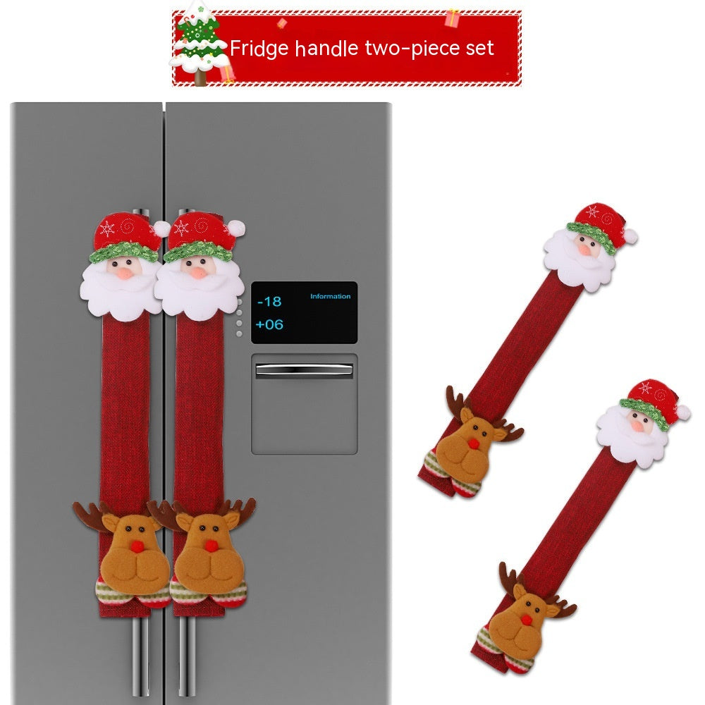 Christmas Refrigerator Handle Cover Set - Holiday Decor for Kitchen