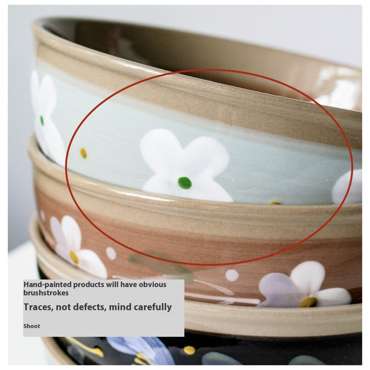 Hand Painted Ceramic Soup Bowl - Creative Flower Design, 7 Inch Multi-Color