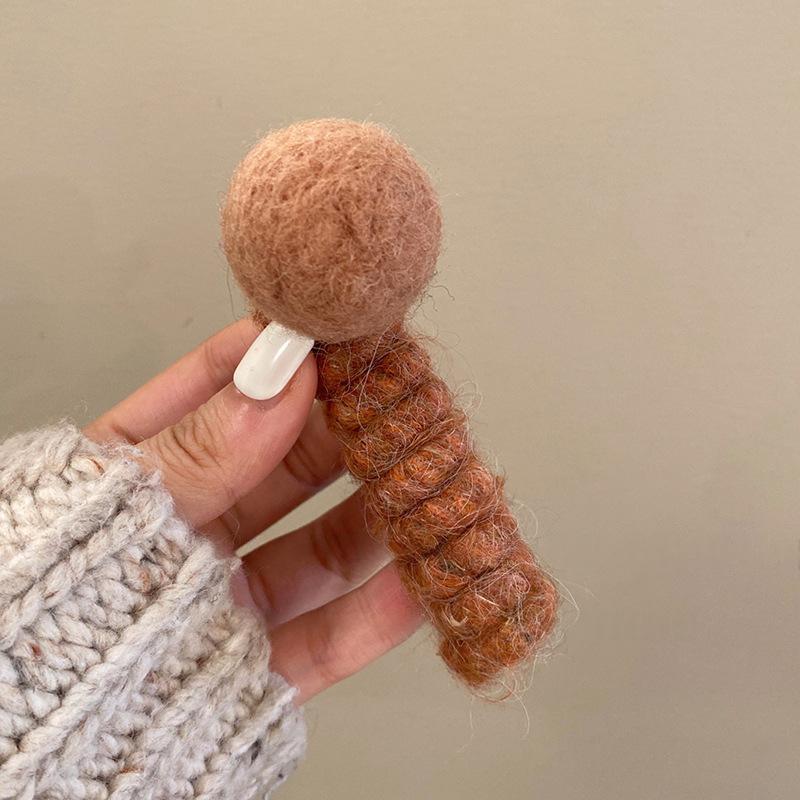 Pom-Pom Phone Cord Hair Tie - Elastic Korean Style