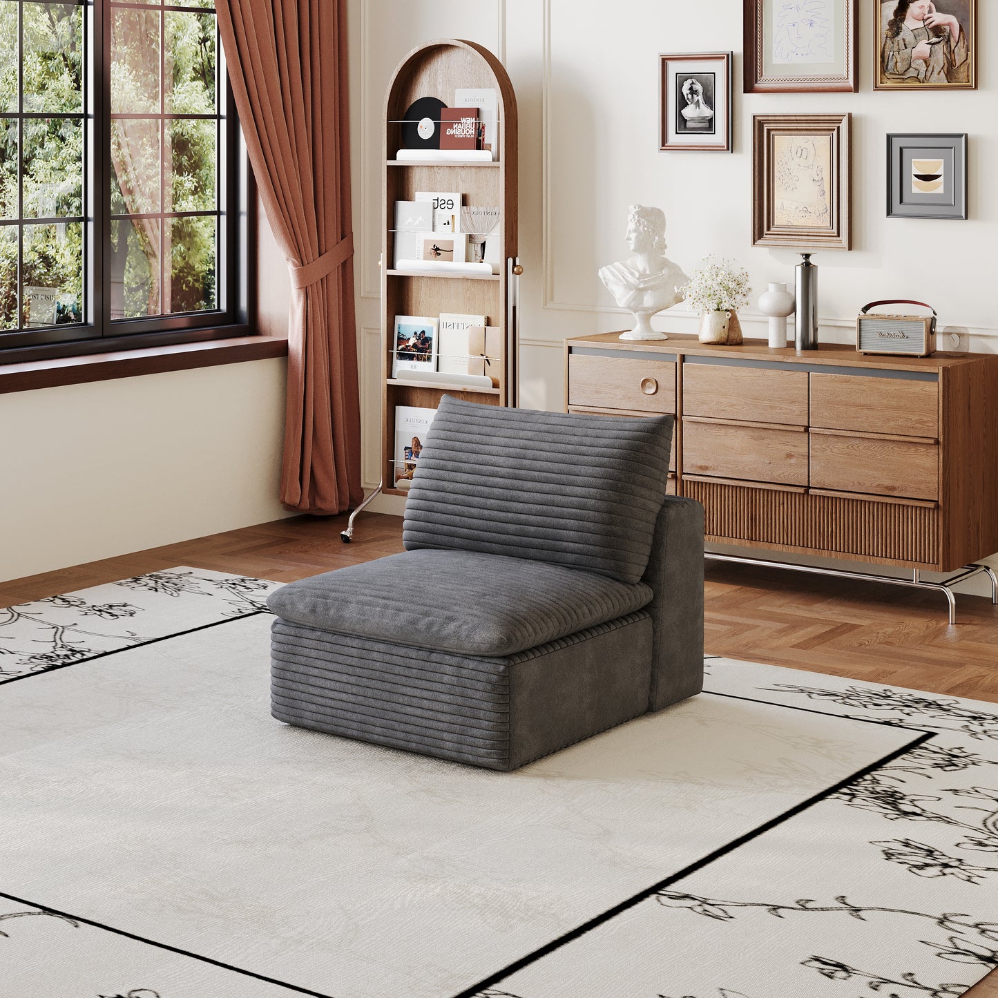 Modular Middle Seat - Dark Grey Fabric Cushion