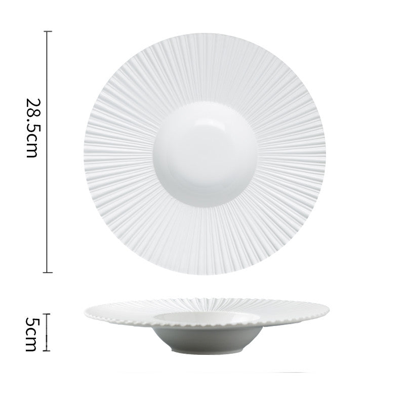 Porcelain Creative Straw Hat Dish Holder for Kitchen, Home Decor