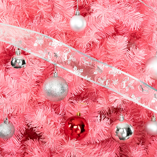 6ft Pink PVC Christmas Tree - Lush Holiday Decoration