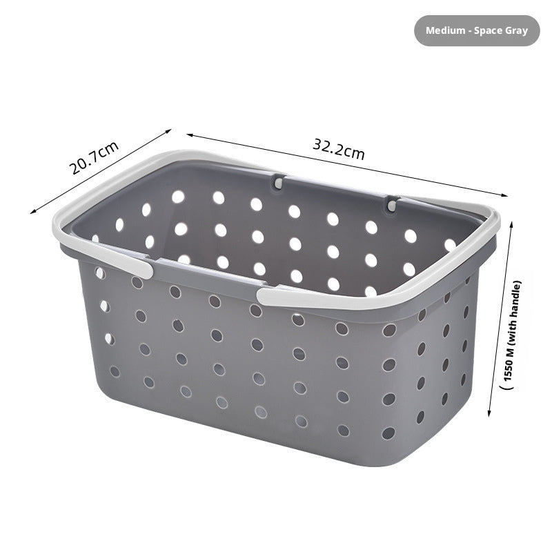 Medium Beige Clothes Basket - Durable Plastic Laundry Hamper, 1 Piece
