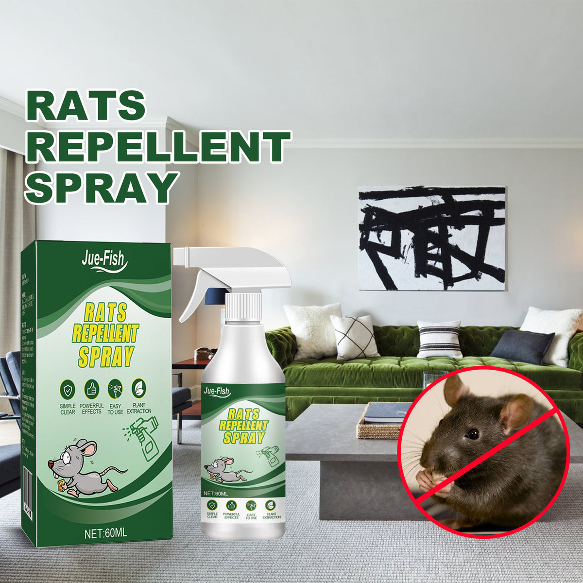 Rat Repellent Spray 60ml Pest Control for Kitchen Storage