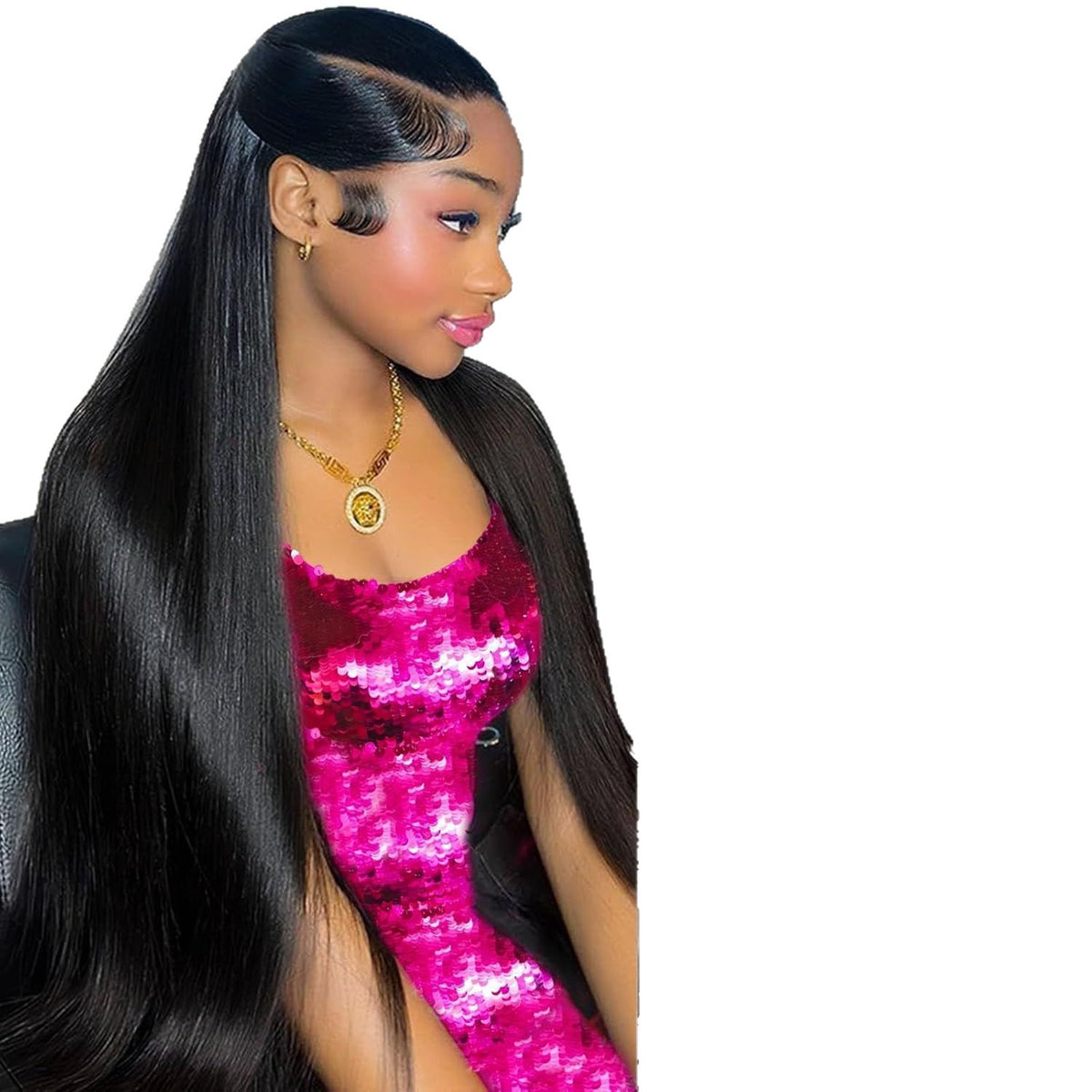 Long Straight Lace Wig 13x4 Synthetic Hair for Women - Black & Color Variants