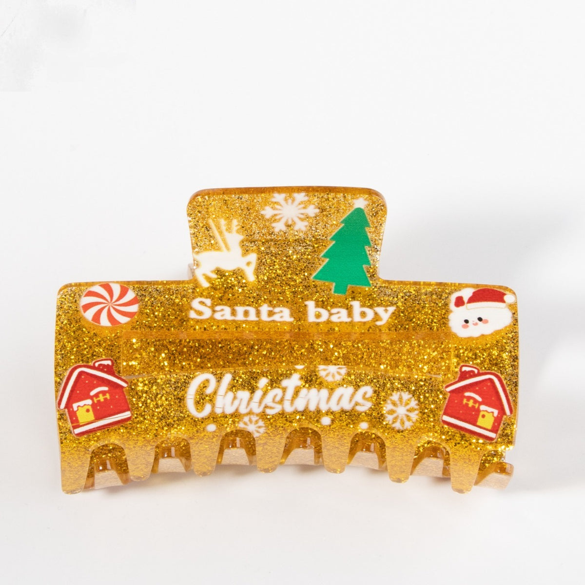 Women's Christmas Print Hairpin - Acrylic Hair Clip
